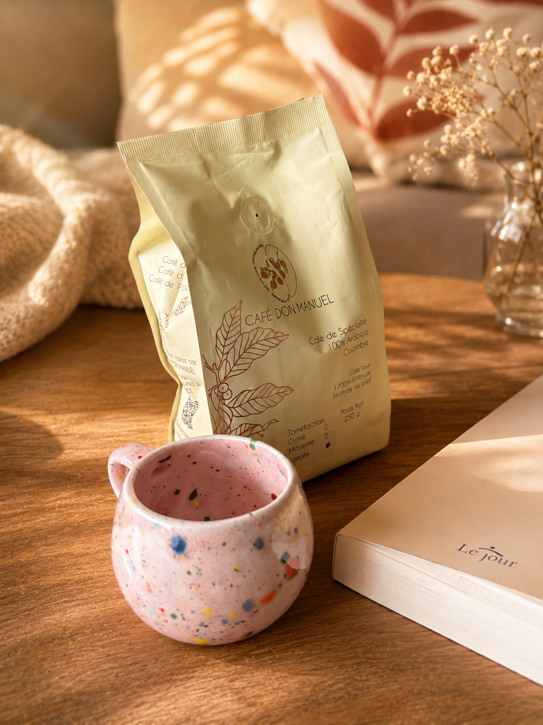 Tasse artisanale Confetti Rose - Le compagnon de vos pauses café